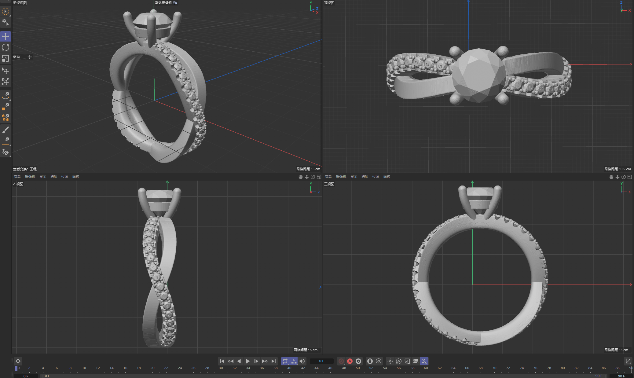 lab grown diamond jewelry 3d file