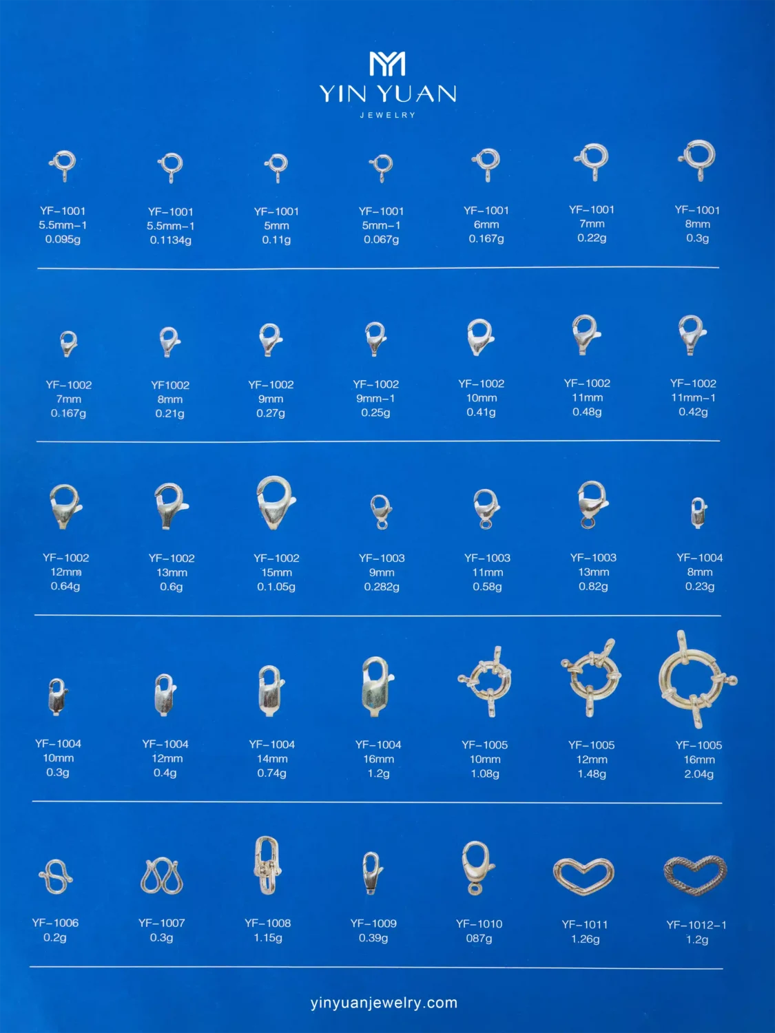 Bracelet clasp and component catalog for custom jewelry manufacturing