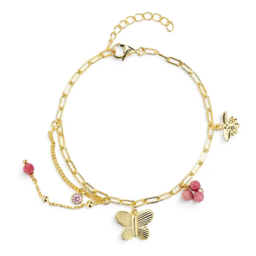 gold plated silver charm bracelet