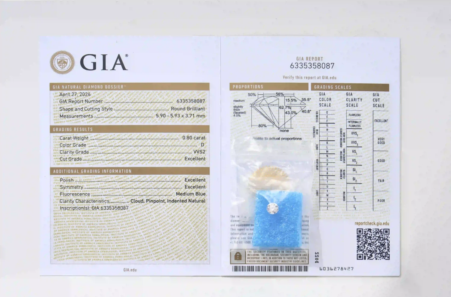GIA report for lab grown diamond jewelry sourcing at Yinyuan